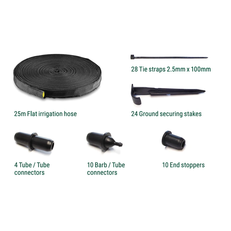 Flat Irrigation Hose Kit - 25m